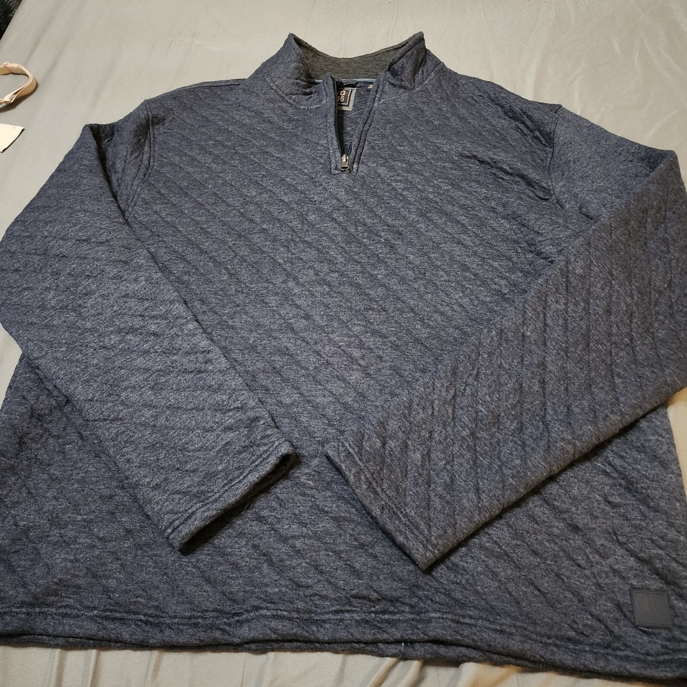 VTG 1946 Quilted Pullover 1/4 Zip Blue Size XXL Preppy Posh